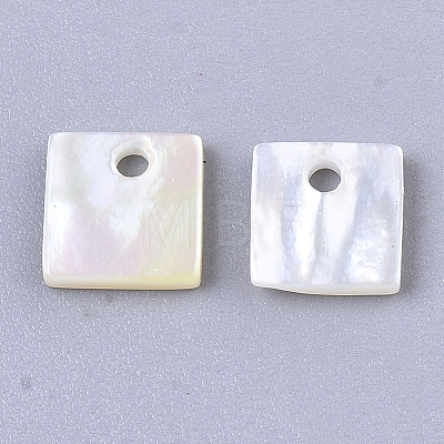 Natural White Shell Mother of Pearl Shell Charms SHEL-R047-07-1