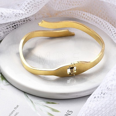 Ion Plating(IP) 304 Stainless Steel Hinged Bangles for Women BJEW-A011-22G-1