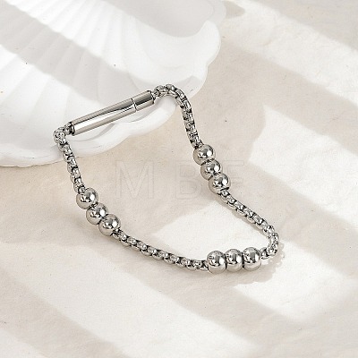 304 Stainless Steel Ball Chain Bracelets for Women Men BJEW-Z087-22P-1