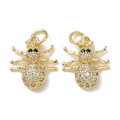 Brass Micro Pave Cubic Zirconia Charms KK-L253-31G-1