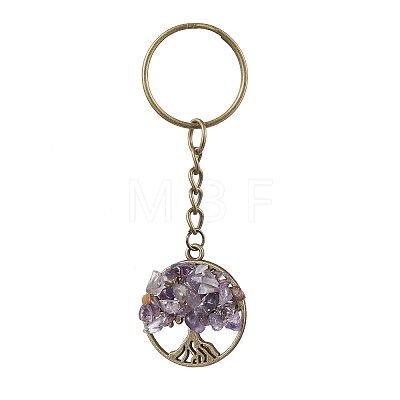 Natural Mixed Gemstone Keychains KEYC-JKC00694-1