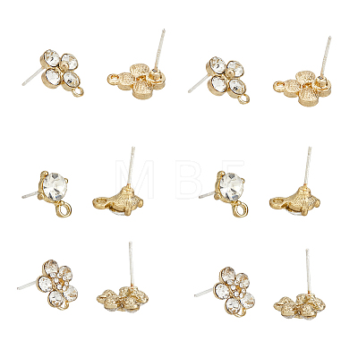 24Pcs 3 Style Alloy Stud Earring Findings FIND-FH0006-52-1