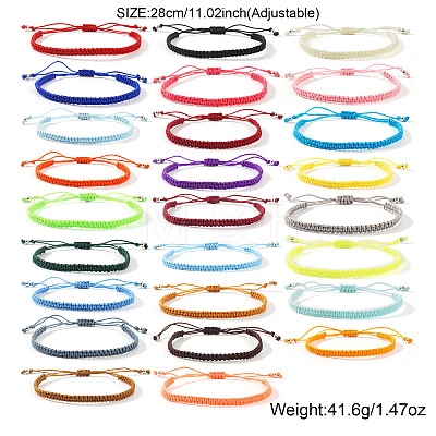 26Pcs Braided Nylon Cord Adjustable Bracelets Set for Women Men XS3159-1-1