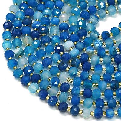 Natural Banded Agate Beads Strands G-K389-E09-01-1