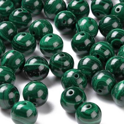 100Pcs 8mm Natural Malachite Round Beads DIY-LS0002-33-1