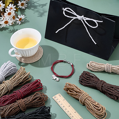 8 Bundles 8 Colors Round Polyester Twisted Cord WCOR-PH0001-06A-1
