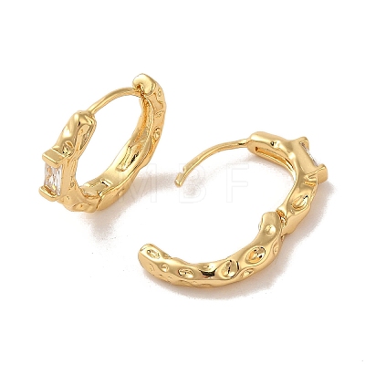 Brass Micro Pave Cubic Zirconia Earrings for Women EJEW-E301-11G-1