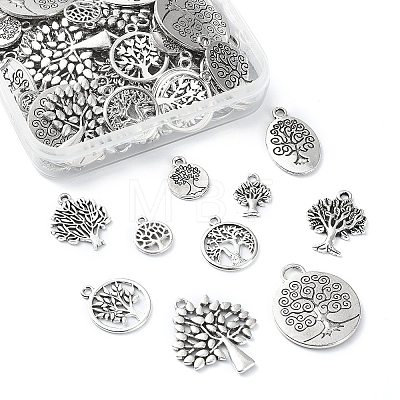 100Pcs 10 Style Tibetan Style Alloy Pendants TIBEP-CJ0001-24-1