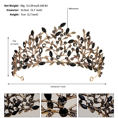 Alloy Rhinestone Hair Bands  for Woman Girls PW-WGA69DD-24-1