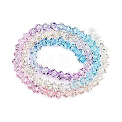 Gradient Color Baking Paint Glass Bead Strands LS-DGLA-A039-T6mm-A07-1