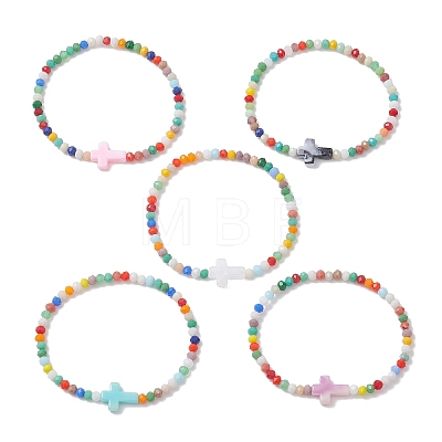 Glass Beaded Bracelets BJEW-JB13021-1