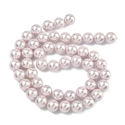 Electroplated Shell Pearl Beads Strands BSHE-G041-8mm-06-1