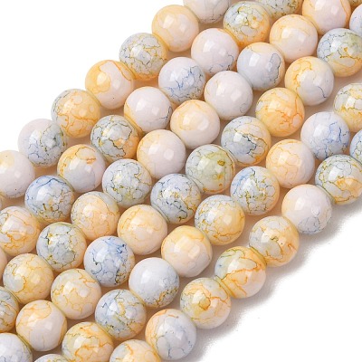 Baking Paint Glass Beads Strands DGLA-N003-8mm-C01-1