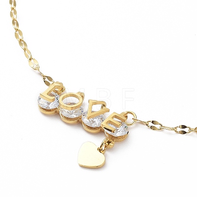 Ion Plating(IP) 304 Stainless Steel with Rhinestone Pendant Necklace NJEW-K252-07G-1