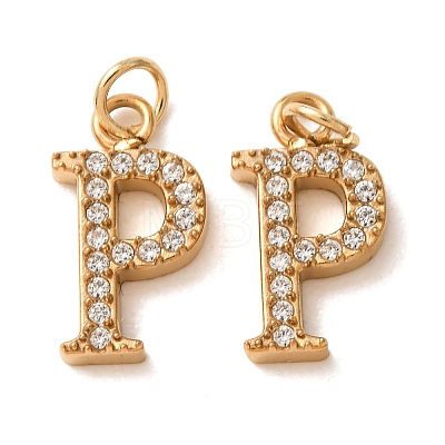 304 Stainless Steel with Crystal Rhinestone Charms RB-CBA5270-11G-P-1