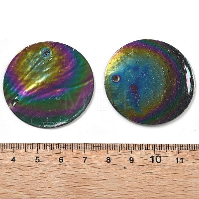 Spray Painted Natural Capiz Shell Pendants SSHEL-Z002-01C-1