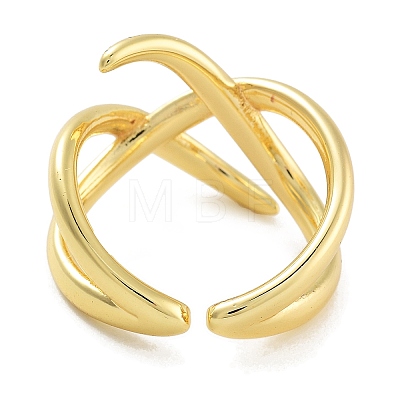 Snake Rack Plating Brass Open Cuff Rings RJEW-Z059-19G-1