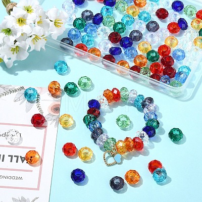 120Pcs 12 Colors Glass European Beads EGLA-YW0005-77-1