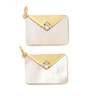 Brass Micro Pave Cubic Zirconia Pendants X-KK-U058-19G-1