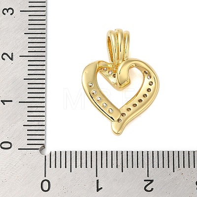 Rack Plating Brass & Clear Cubic Zirconia Pendants KK-S372-26G-1