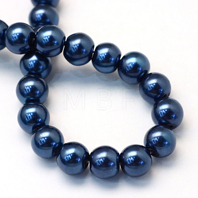 Baking Painted Pearlized Glass Pearl Round Bead Strands HY-Q003-4mm-15-1
