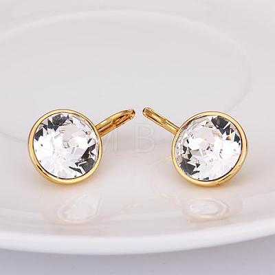 Real 18K Gold Plated Tin Alloy Cubic Zirconia Leverback Earrings EJEW-BB09658-G-1
