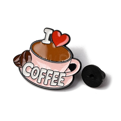 Coffee Themed Enamel Pin JEWB-P050-01D-EB-1
