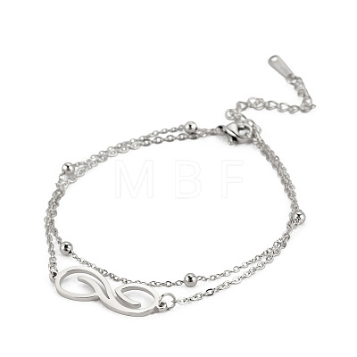 Infinity 304 Stainless Steel Double Layer Bracelets FS-WG70C3B-01-1