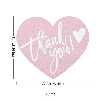 20Pcs Coated Paper Thank You Greeting Card DIY-YW0012-24C-1