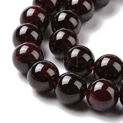 Natural Garnet Round Beads Strands G-A025-02-1