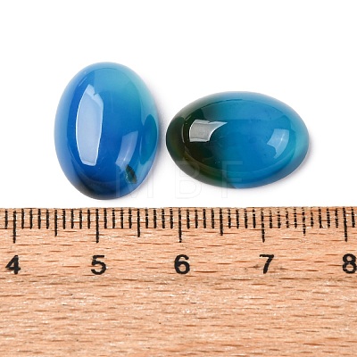 Dyed Oval Natural Blue Agate Cabochons X-G-K020-18x13mm-08-1