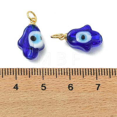 Handmade Evil Eye Lampwork Pendants PALLOY-JF05636-03-1