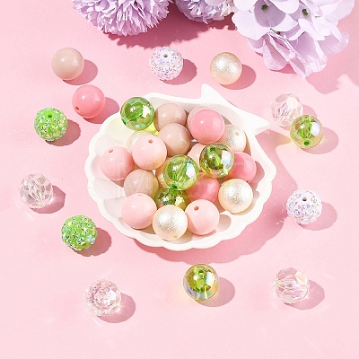 40Pcs 8 Styles Acrylic Beads OACR-FS0004-10-1