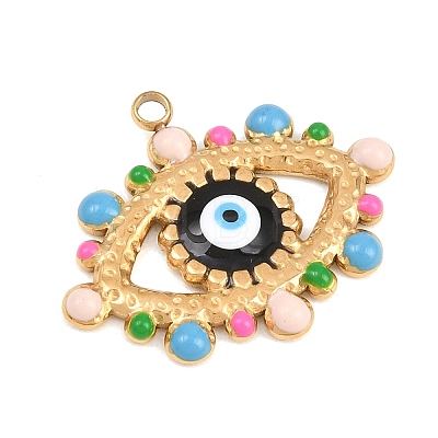 304 Stainless Steel Enamel Pendants STAS-G392-03G-03-1