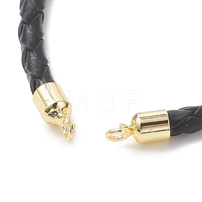3MM Round Braided Leather Bracelet Making AJEW-JB01542-1