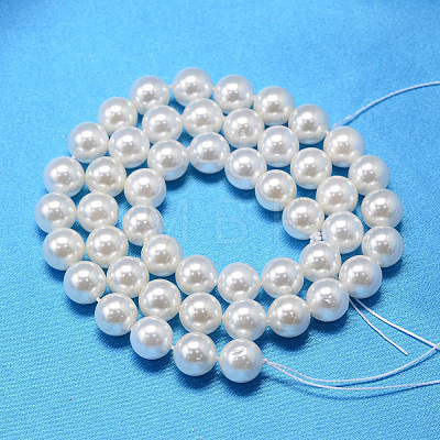 Round Shell Pearl Bead Strands X-BSHE-L011-10mm-A013-1