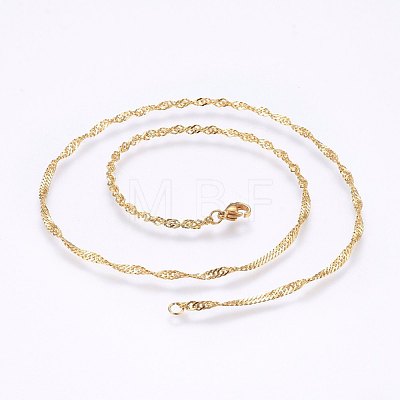 304 Stainless Steel Singapore Chain Necklaces MAK-L015-25E-1