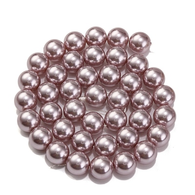 Baking Painted Pearlized Glass Pearl Round Bead Strands PEAR-H019-02D-03-1