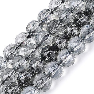 Crackle Transparent Glass Beads Strands GLAA-Q108-02A-01-1