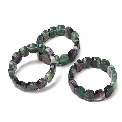 Oval Natural Dragon Veins Agate(Dyed & Heated) Beaded Stretch Bracelets for Women Men GG-CBA9ACE-A14-1
