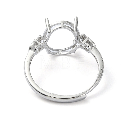 Adjustable 925 Sterling Silver Ring Components STER-K179-04P-1