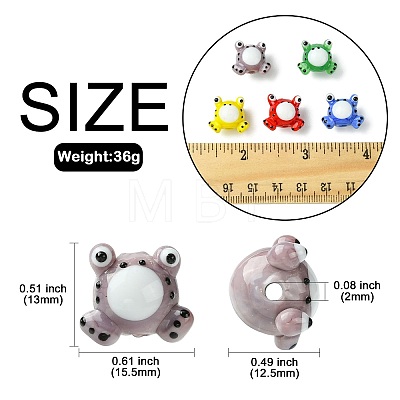 7Pcs 7 Colors Handmade Lampwork Beads LAMP-CJ0002-15-1