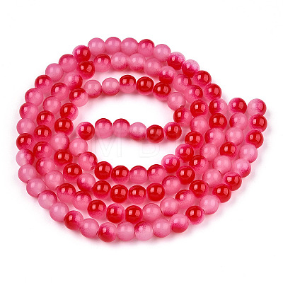 Baking Paint Imitation Jade Glass Round Bead Strands X1-DGLA-N003-10mm-06-1