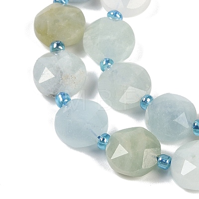 Natural Aquamarine Beads Strands G-C116-A22-01C-1