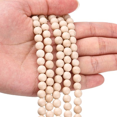 Natural Fossil Beads Strands G-E110-6mm-2-1