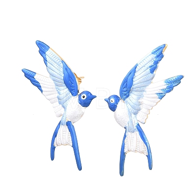 304 Stainless Steel Enamel Ear Studs Earrings EJEW-H179-02G-1