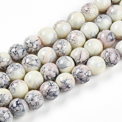 Baking Painted Glass Beads Strands DGLA-N003-10mm-C05-1