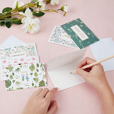 Envelope and Floral Pattern Thank You Cards Sets DIY-CP0001-82-1