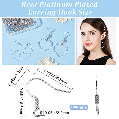 100Pairs Brass Earring Hooks KK-CN0001-78-1