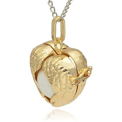Golden Tone Brass Hollow Heart Cage Pendants KK-J241-06G-1
